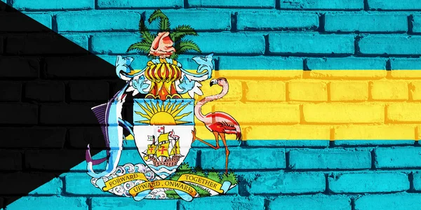 Прапор Багамських Островів Текстурованому Тлі Концепція Колажу — стокове фото