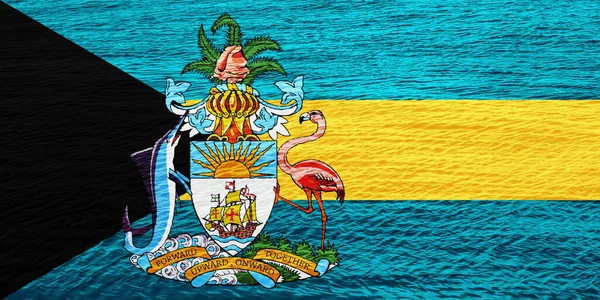 Флаг Багамских Островов Текстурированном Фоне Концепция Коллажа — стоковое фото