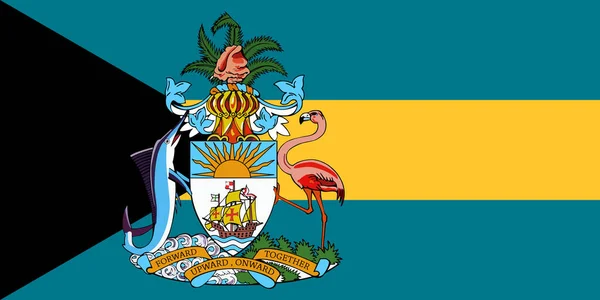Bandeira Oficial Atual Comunidade Das Bahamas — Fotografia de Stock