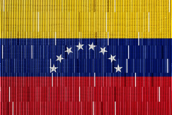 Прапор Венесуели Текстурованому Тлі Концепція Колажу — стокове фото