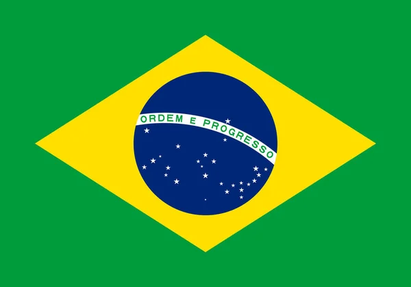Oficiální Současná Brazilská Vlajka Brazilská Národní Vlajka Ilustrace — Stock fotografie