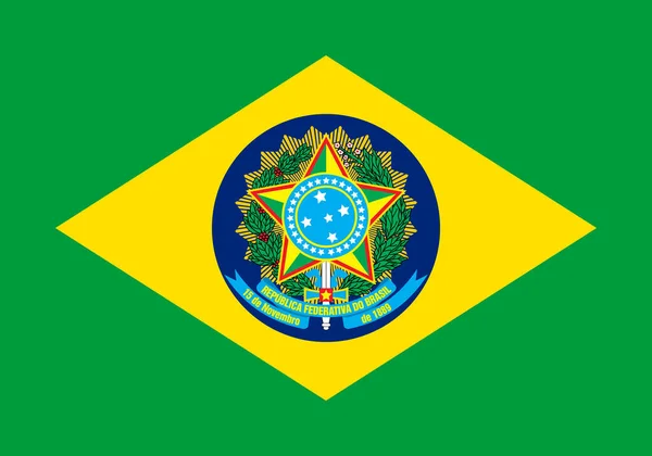 Die Offizielle Aktuelle Flagge Brasiliens Nationalflagge Brasiliens Illustration — Stockfoto