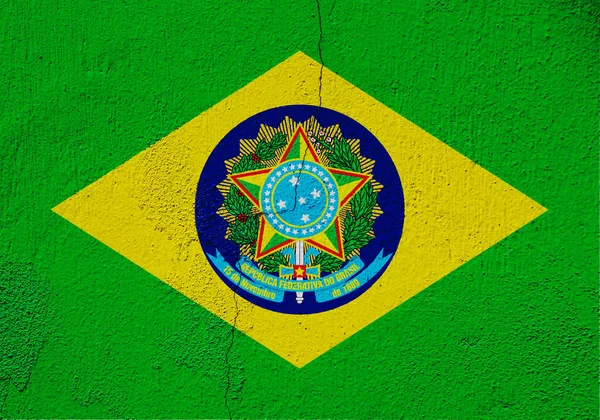 브라질의 국기가 문자로 쓰여져 콜라주 — 스톡 사진