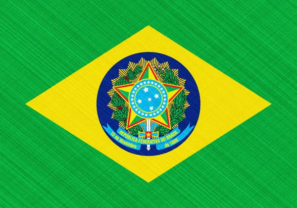 Флаг Бразилии Текстурированном Фоне Концепция Коллажа — стоковое фото