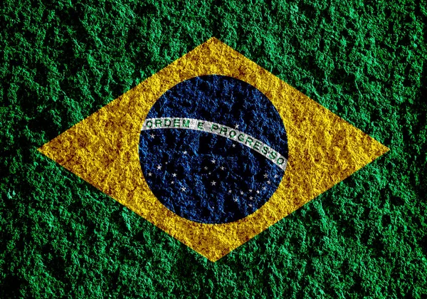 Bandera Del Brasil Sobre Fondo Texturizado Concepto Collage —  Fotos de Stock
