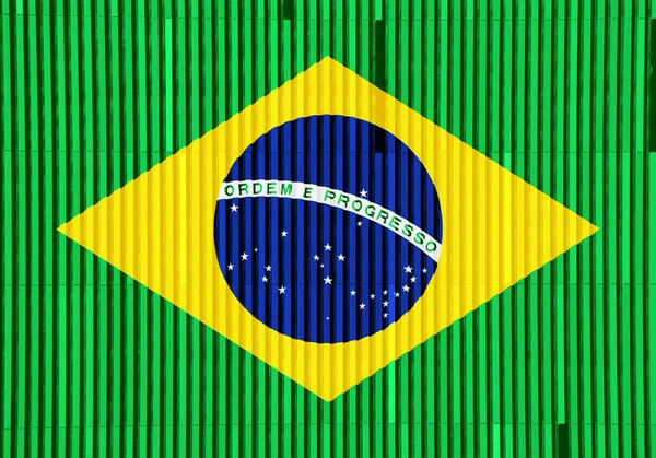 Flagge Brasiliens Auf Strukturiertem Hintergrund Konzeptcollage — Stockfoto