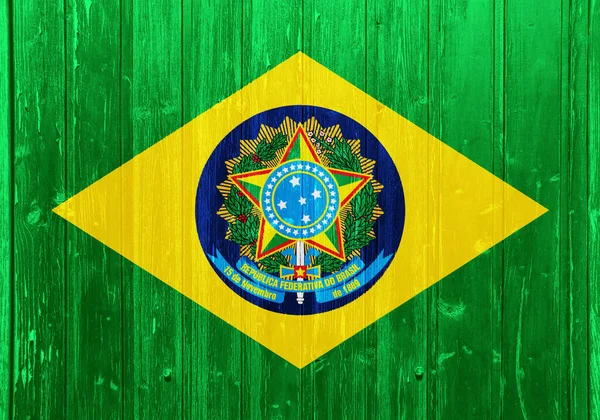 브라질의 국기가 문자로 쓰여져 콜라주 — 스톡 사진