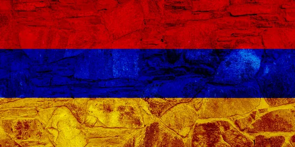 Armenië Vlag Een Gestructureerde Achtergrond Concept Collage — Stockfoto
