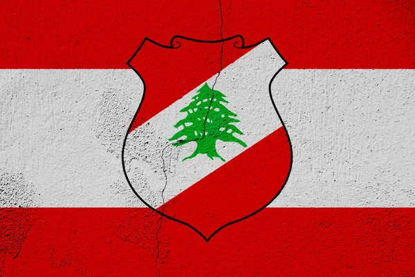 Drapeau République Libanaise Sur Fond Texturé Collage Conceptuel — Photo