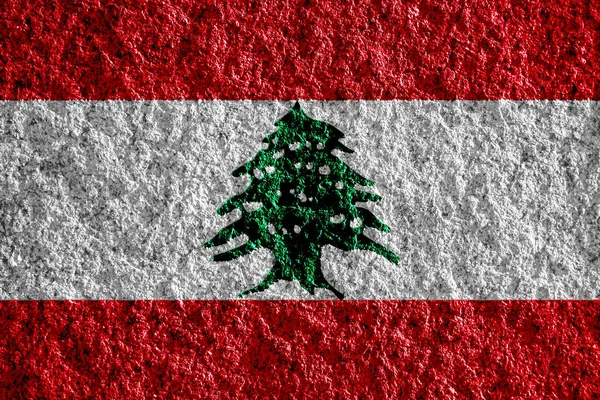 Drapeau République Libanaise Sur Fond Texturé Collage Conceptuel — Photo