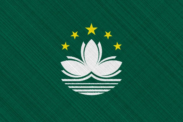 Прапор Макао Текстурованому Тлі Концепція Колажу — стокове фото