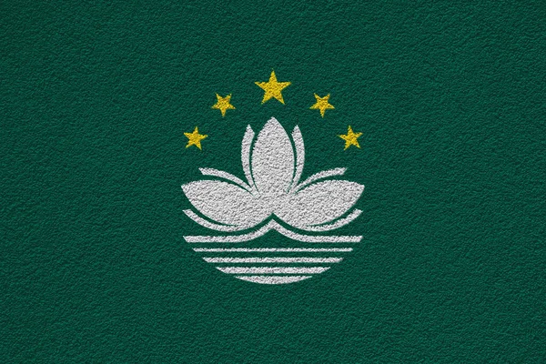 Bandera Macao Sobre Fondo Texturizado Concepto Collage —  Fotos de Stock