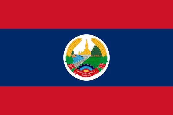 Bandeira Ilustração República Democrática Popular Laos Bandeira Laos Fundo — Fotografia de Stock