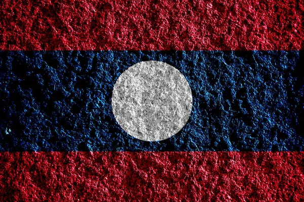 老挝人民民主共和国的国旗有纹理背景 概念拼贴 — 图库照片