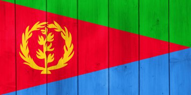 Eritre Eyaleti bayrağı desenli bir arka planda. Kavram kolajı.