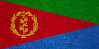 Eritre Eyaleti bayrağı desenli bir arka planda. Kavram kolajı.