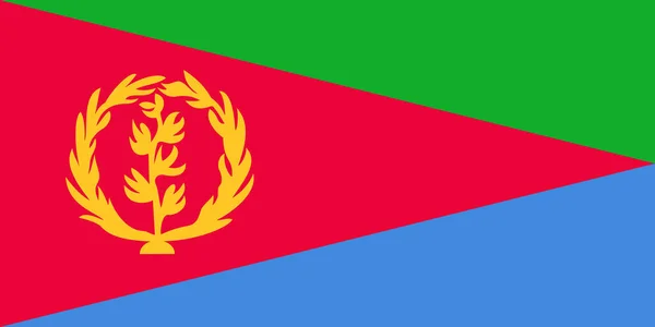 Eritrejská Státní Vlajka Oficiální Barvy Proporce Jsou Správné Vlajka Státu — Stock fotografie