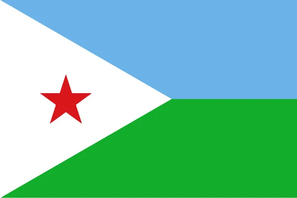 吉布提共和国国旗 官方的颜色和比例是正确的 吉布提国旗 说明1 — 图库照片