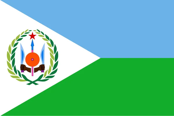 Drapeau État République Djibouti Les Couleurs Officielles Les Proportions Sont — Photo