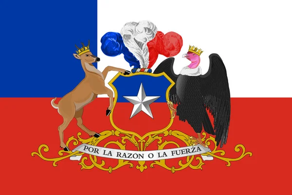 Chile Vlajka Oficiální Barvy Proporce Jsou Správné Chilská Národní Vlajka — Stock fotografie