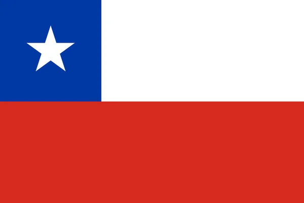 Chile Flagge Die Offiziellen Farben Und Proportionen Stimmen Chiles Nationalflagge — Stockfoto