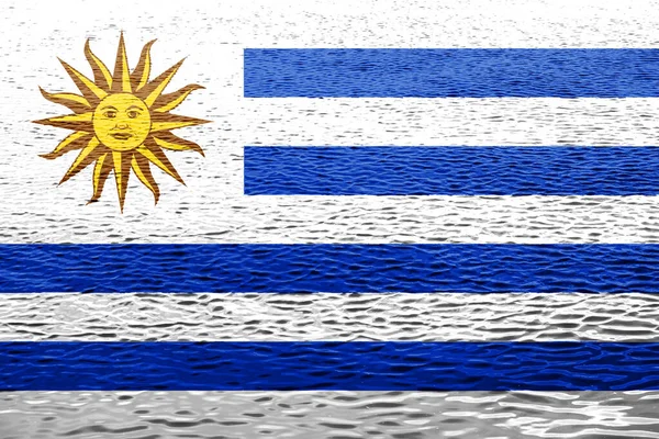 Flaga Wschodniej Republiki Urugwaju Teksturowanym Tle Kolaż Koncepcyjny — Zdjęcie stockowe