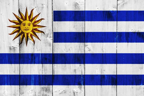 Флаг Восточной Республики Уругвай Текстурированном Фоне Концепция Коллажа — стоковое фото