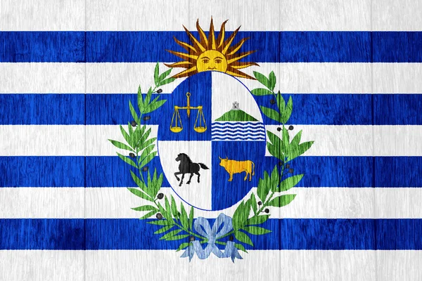 Bandera República Oriental Del Uruguay Sobre Fondo Texturizado Concepto Collage —  Fotos de Stock