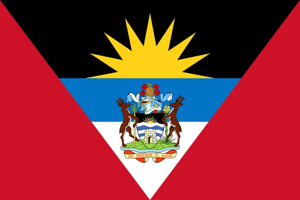 アンティグア バーブーダの旗 公式の色とプロポーションは正しいです アンティグア バーブーダの国旗 アンティグア バーブーダ旗イラスト — ストック写真