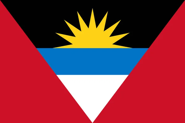 Flaga Antigui Barbudy Oficjalne Kolory Proporcje Poprawne Flaga Stanu Antigua — Zdjęcie stockowe