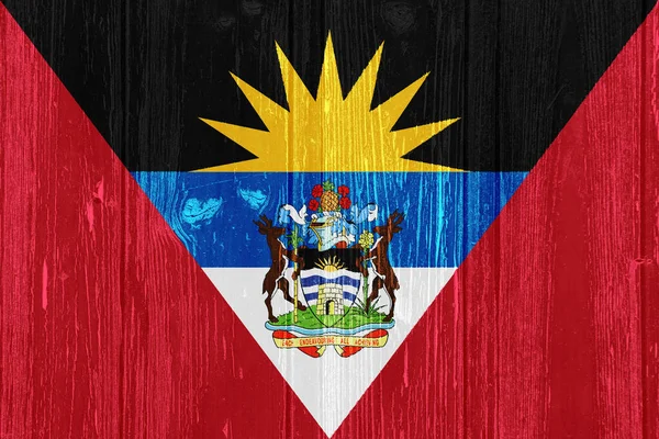 Flagga Antigua Och Barbuda Strukturerad Bakgrund Begreppscollage — Stockfoto