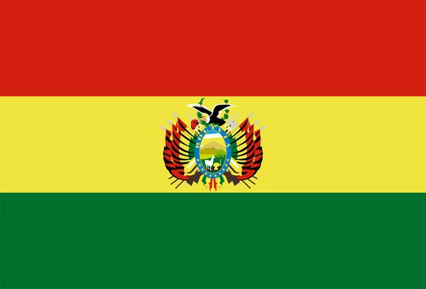 Bolívijská Vlajka Oficiální Barvy Proporce Jsou Správné Bolívijská Státní Vlajka — Stock fotografie