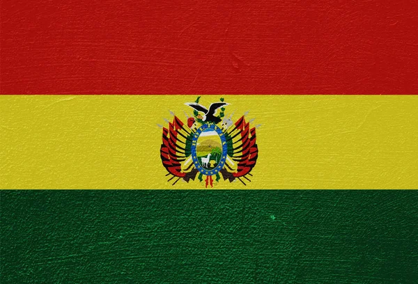 Bolívia Zászlója Texturált Háttérrel Koncepció Kollázs — Stock Fotó