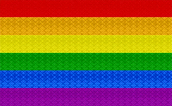 Bandeira Comunidade Lgbt Fundo Uma Textura Tecido Símbolo Arco Íris — Fotografia de Stock