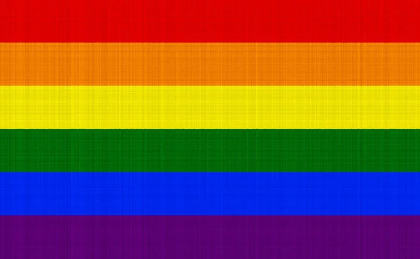 Vlag Van Lgbt Gemeenschap Achtergrond Van Een Weefseltextuur Regenboog Symbool — Stockfoto