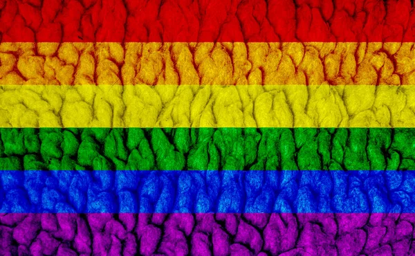 Σημαία Της Λοατ Κοινότητας Στο Φόντο Υφάσματος Σύμβολο Της Γκέι — Φωτογραφία Αρχείου