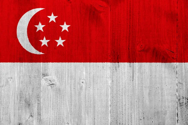 Singapurská Vlajka Strukturovaném Pozadí Koncepční Koláž — Stock fotografie