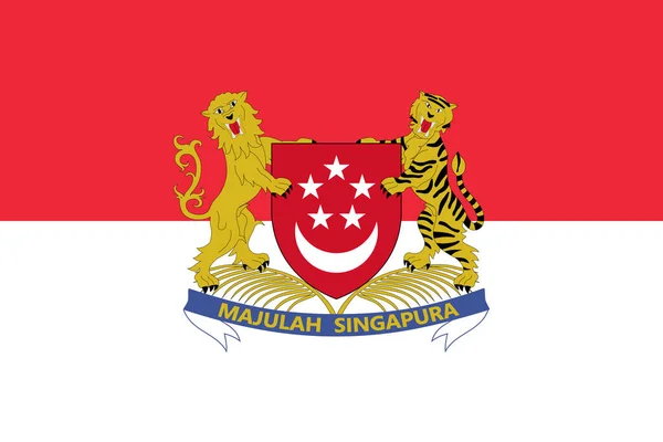 Singapur Bayrağı Resmi Renkler Oranlar Doğru Singapur Ulusal Bayrağı Singapur — Stok fotoğraf