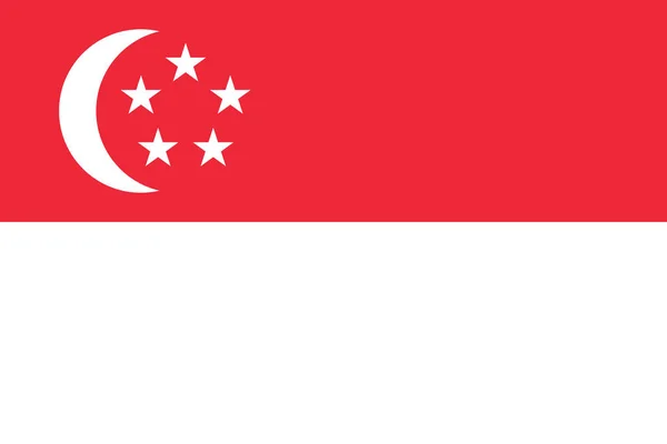 Bandera Singapur Los Colores Proporciones Oficiales Son Correctos Bandera Nacional —  Fotos de Stock