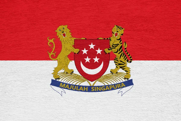 Bandeira Singapura Sobre Fundo Texturizado Colagem Conceitos — Fotografia de Stock