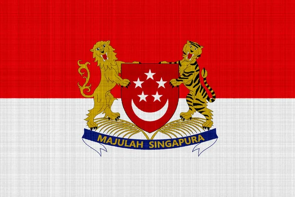 Прапор Сінгапуру Текстурованому Тлі Концепція Колажу — стокове фото