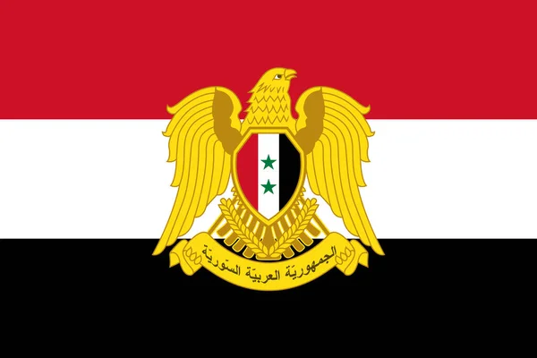 シリア アラブ共和国の国旗 公式の色とプロポーションは正しいです シリア アラブ共和国の国旗 シリア アラブ共和国国旗イラスト — ストック写真