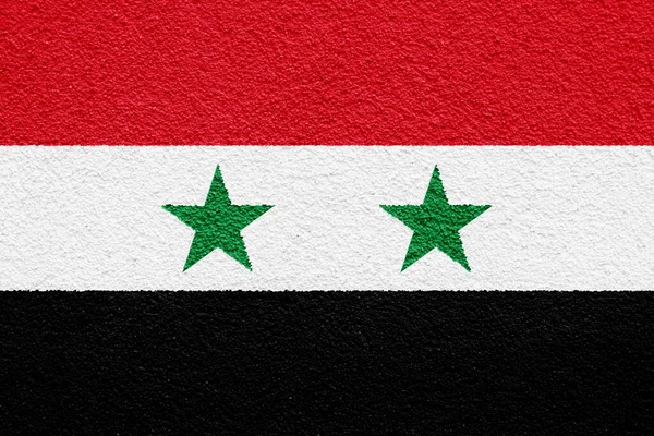 Drapeau République Arabe Syrienne Sur Fond Texturé Collage Conceptuel — Photo