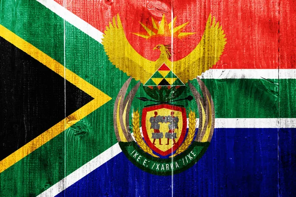 Vlajka Jihoafrické Republiky Strukturovaném Pozadí Koncepční Koláž — Stock fotografie