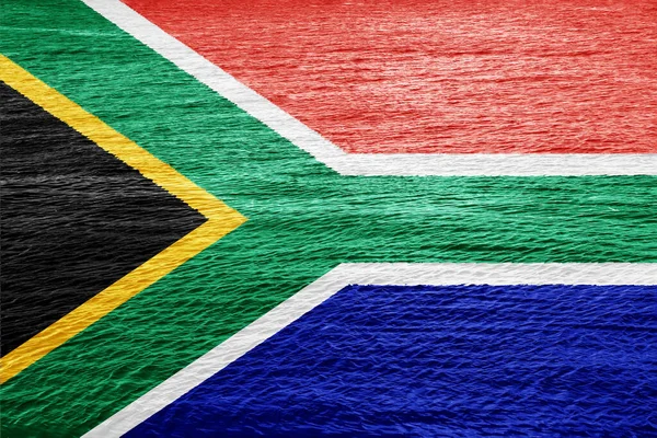 南アフリカ共和国の国旗をテクスチャの背景に コンセプトコラージュ — ストック写真