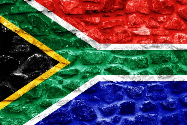 Flaga Republiki Południowej Afryki Teksturowanym Tle Kolaż Koncepcyjny — Zdjęcie stockowe