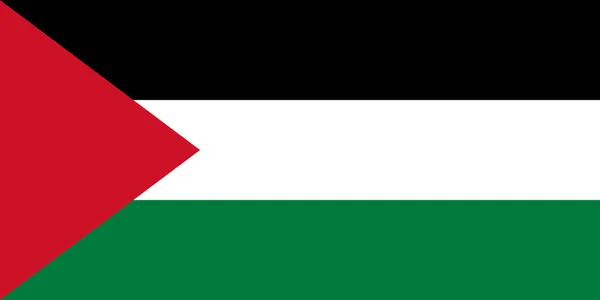 パレスチナの国旗 公式の色とプロポーションは正しいです パレスチナ国家の国旗 パレスチナ国旗イラストの様子 — ストック写真