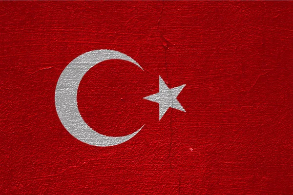 Bendera Turki Pada Latar Belakang Bertekstur Konsep Kolase — Stok Foto