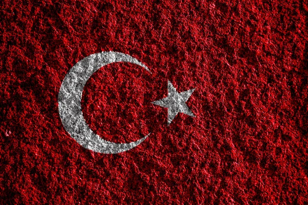 Bendera Turki Pada Latar Belakang Bertekstur Konsep Kolase — Stok Foto
