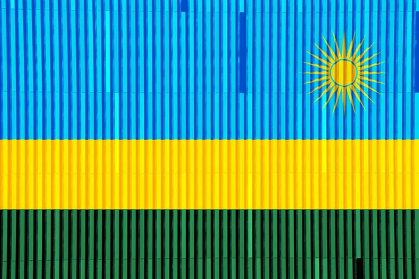 Флаг Руанды Текстурированном Фоне Концепция Коллажа — стоковое фото